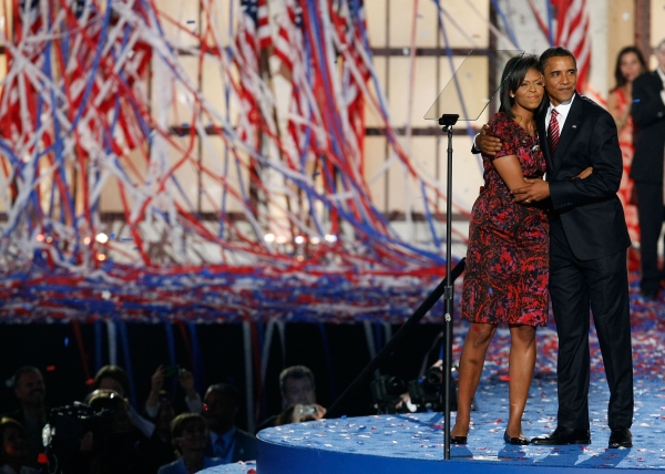 Wearing a dress by Thai-American designer Thakoon Panichgul at the Democratic National Convention in Denver, Colorado on August 28, 2008. (Mark Wilson/Getty Images)