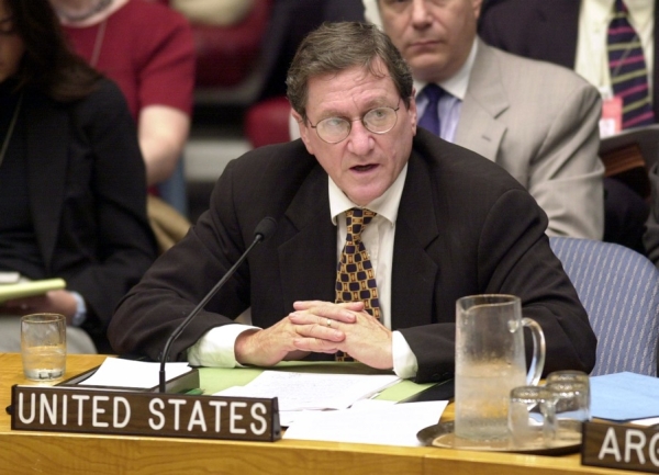 Holbrooke subsequently served as chief representative to the UN for 17 months from 1999 to 2001. Here he addresses an emergency session of the United Nations Security Council on a crisis in Israel on Oct. 3, 2000. (Henny Ray Abrams/AFP/Getty Images)