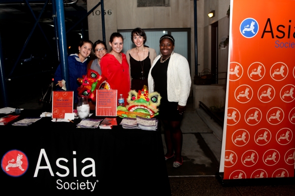 L to R: Asia Society Museum Mile volunteers Liza Strauss, Muoi Ly, Brittany Millman, Briana Green and Arielle Dumornay on June 12, 2012. (Suzanna Finley/Asia Society)