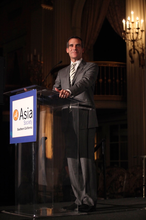 Los Angeles Mayor Eric Garcetti speaks during the Asia Society Southern California 2014 Annual Gala held at the Millennium Biltmore Hotel on Monday, May 19, 2014, in Los Angeles, Calif. (Photo by Ryan Miller/Capture Imaging)