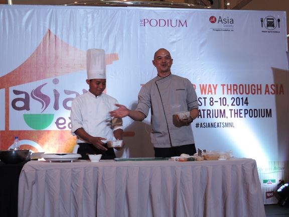 Chefs from Berjaya Hotel demonstrating how to prepare Roti Canai