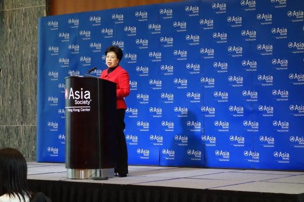 Dr. Margaret Chan, WHO's Director-General, made a speech on infectious diseases at Asia Society Hong Kong Center on December 20, 2012. (Wendy Tang/Asia Society Hong Kong Center) 