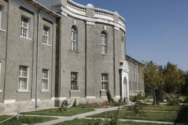 The front entrance to the current National Museum of Afghanistan in Kabul, which has survived rocket fire and looting in addition to decades of neglect. (Joanie Meharry)