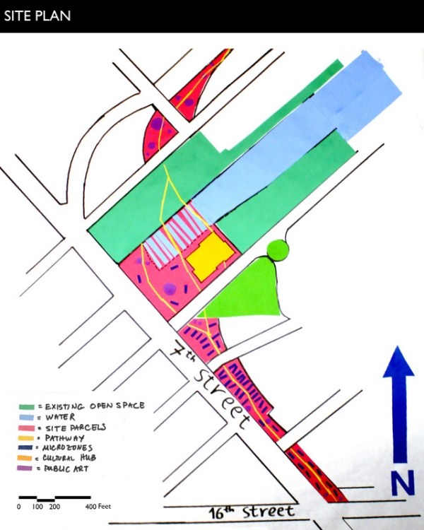 Site plan of the "Mission Creek Arts District"