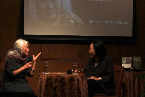 Gish Jen and Maxine Hong Kingston in dialogue at an Asia Society-Mechanics' Institute event on April 14.