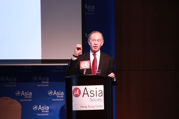 Frank Newman speaking at Asia Society Hong Kong Center on April 12, 2012. (Asia Society Hong Kong Center)