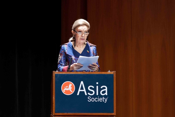 Her Majesty Farah Pahlavi at Asia Society New York on October 5, 2013.