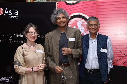 [L-R] Helen Gunesekera, Romesh Gunesekera, and Sunil Sethi