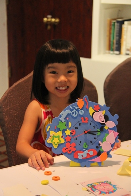 Kid had the opportunity to create her own unique clock on June 29, 2014 (Asia Society Hong Kong Center)