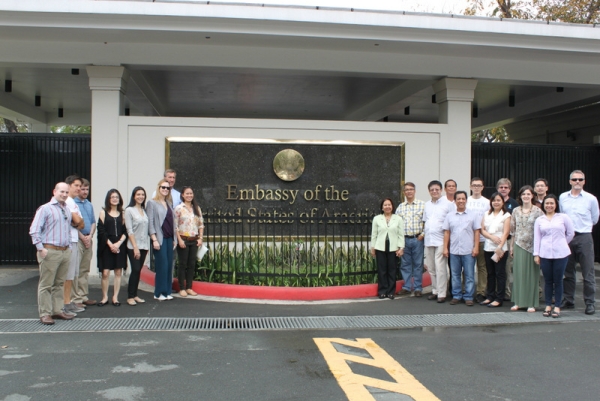 The U.S. Embassy in Manila is built on reclaimed land (Maria Scarzella Thorpe/Asia Society)