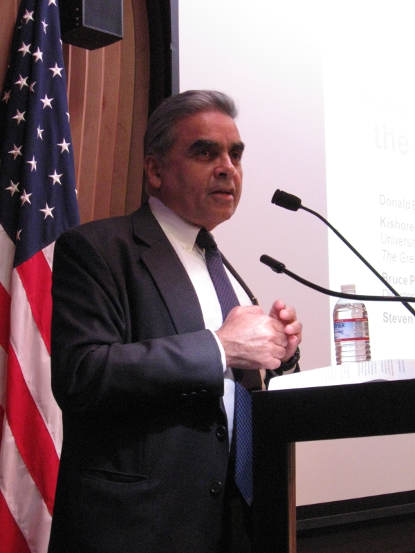 Kishore Mahbubani talks about his new book, The Great Convergence: Asia, the West, and the Logic of One World, at an ASNC event. (Asia Society)