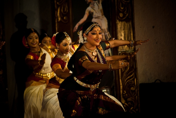 Actress Lakshmi Gopalaswamy leads a graceful queue in the classical Bharatnatyam dance in Kerala, India on August 27, 2012. (Sudheesh S/Flickr)  