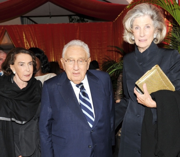 L to R: Mica Ertegun, former US Secretary of State Dr. Henry Kissinger, and Nancy Kissinger. (Billy Farrell)