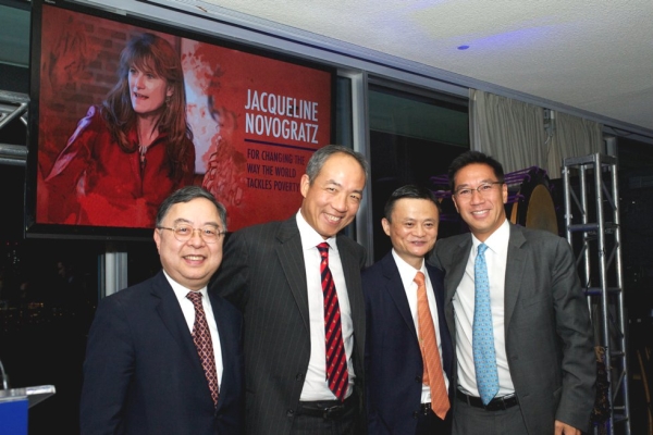 L to R: Ronnie Chan, Ted Wang, Jack Ma, and Stephen Wong. (Ann Billingsley/Asia Society)