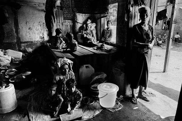Some 3,000 Rohingya lived in the Thet Kay Pyin Zay Camp — an old middle school — outside of Sittwe, Myanmar. The displaced Rohingya were expelled from the school in December 2012. (Greg Constantine)