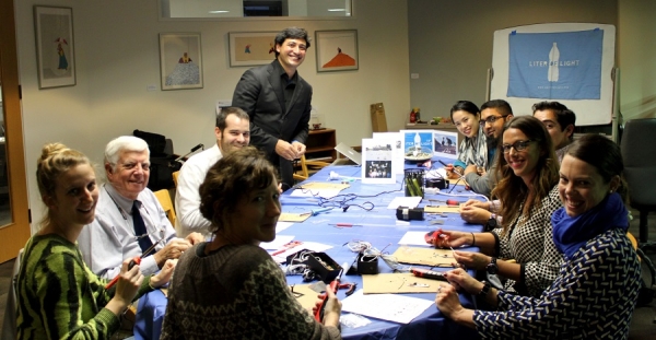 Pre-event hands-on workshop with Illac Diaz on how to build a solar light bottle.