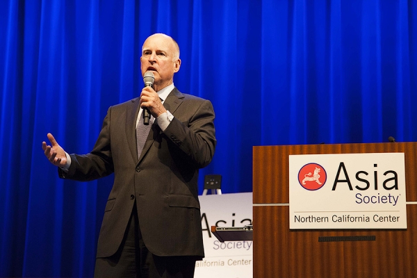 California Governor Jerry Brown welcomed guests at the launch event for Asia Society's new report (Lisa Sze Photography)