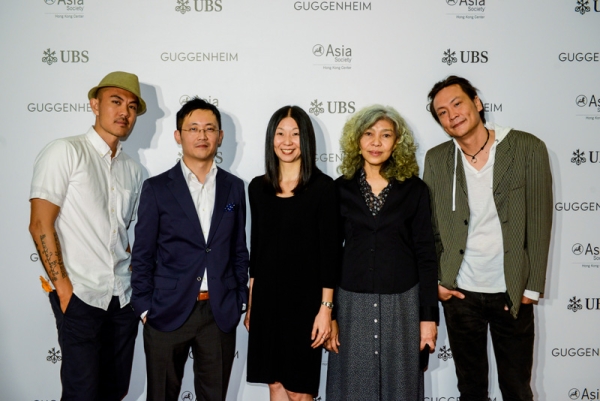 Tuan Andrew Nguyen, artist, Dominique Chan, Exhibition Curator of Asia Society Hong Kong Center, June Yap, Guggenheim UBS MAP Curator of South and Southeast Asia, Araya Rasdjarmrearnsook, artist and Vincent Leong, artist