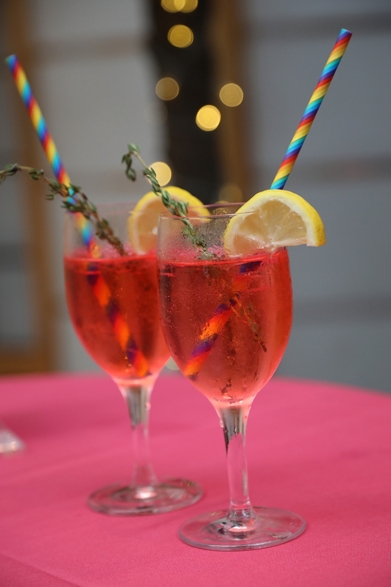 Drinks decked out with environment-friendly rainbow paper straws
