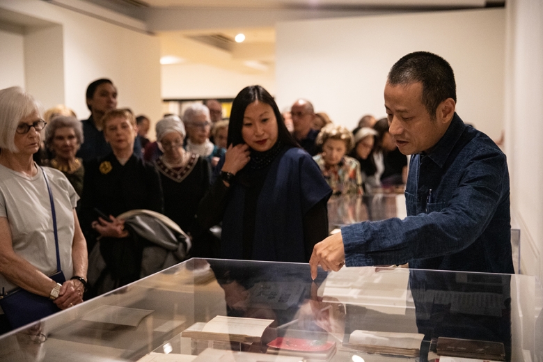 Asia Society's Michelle Yun and artist Xiaoze Xie lead a tour of 'Objects of Evidence'