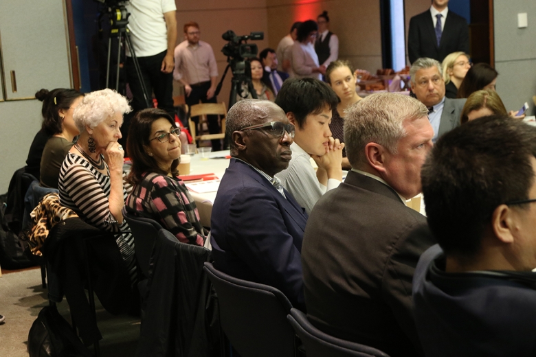 Audience members at Asia Society New York during an event on the Belt and Road Initiative