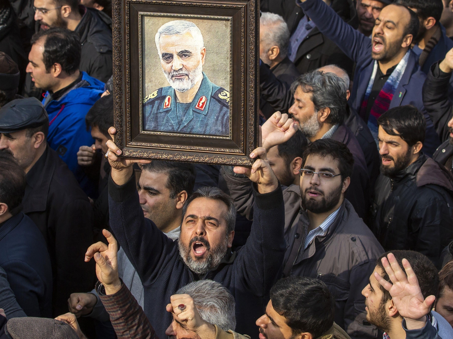 Iranians protest the death of Qassem Soleimani
