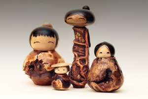 Kokeshi dolls by Lisa and Jake Hodsdon