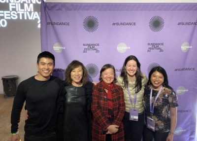 From left to right: Bing Chen (Asia Society Southern California Board Member), Janet Yang (Academy Governor-at-Large and Executive Producer of The Joy Luck Club), Alice Mong (Asia Society Hong Kong Executive Director), Margaret Conley (Asia Society Northern California Executive Director), Rexille Uy (Asia Society Northern California Director of Programs)