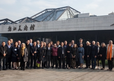 Participants in the 2014 U.S.-China Museum Leaders Forum outside the Zhejiang Art Museum, Hangzhou, China, November 2014.Photo by Leah Thompson.